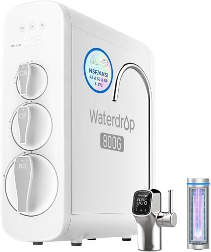 Pure to Drain, Tankless Under Sink RO Water Filter System, LED Purifier, Smart Faucet